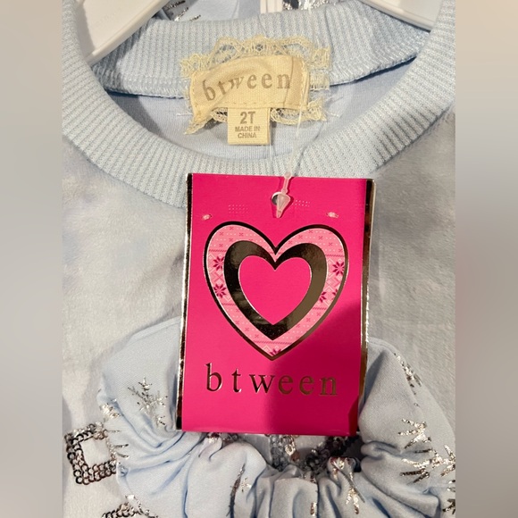 btween Light Blue Sweatshirt with Silver Snowflake Design (2 pc set) - Picture 4 of 6